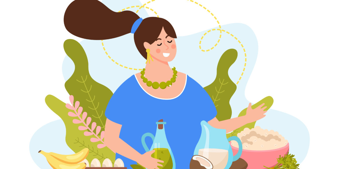 animated picture of a woman making ayurvedic remedies