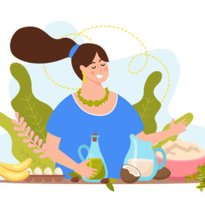 animated picture of a woman making ayurvedic remedies