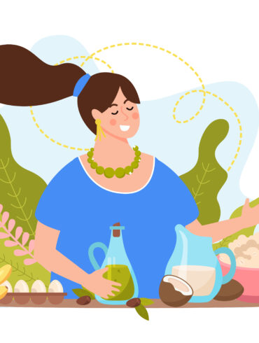 animated picture of a woman making ayurvedic remedies
