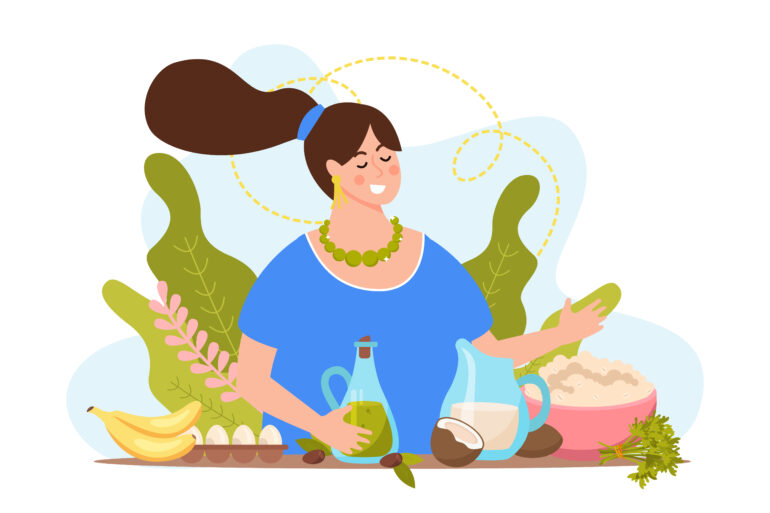 animated picture of a woman making ayurvedic remedies