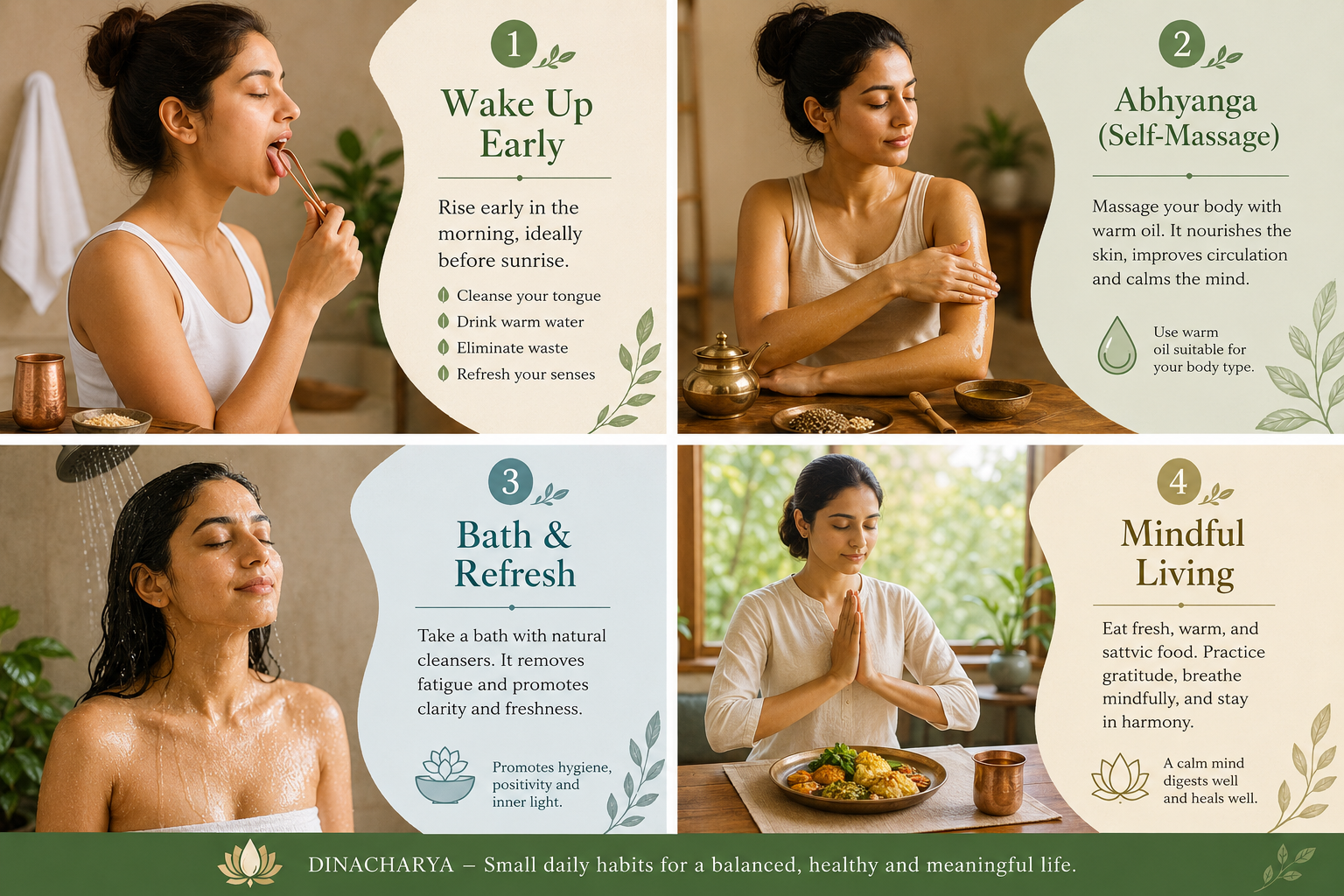 pamphlet for good ayurvedic motivated habits 