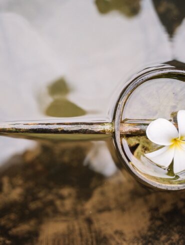a flower on a utensil