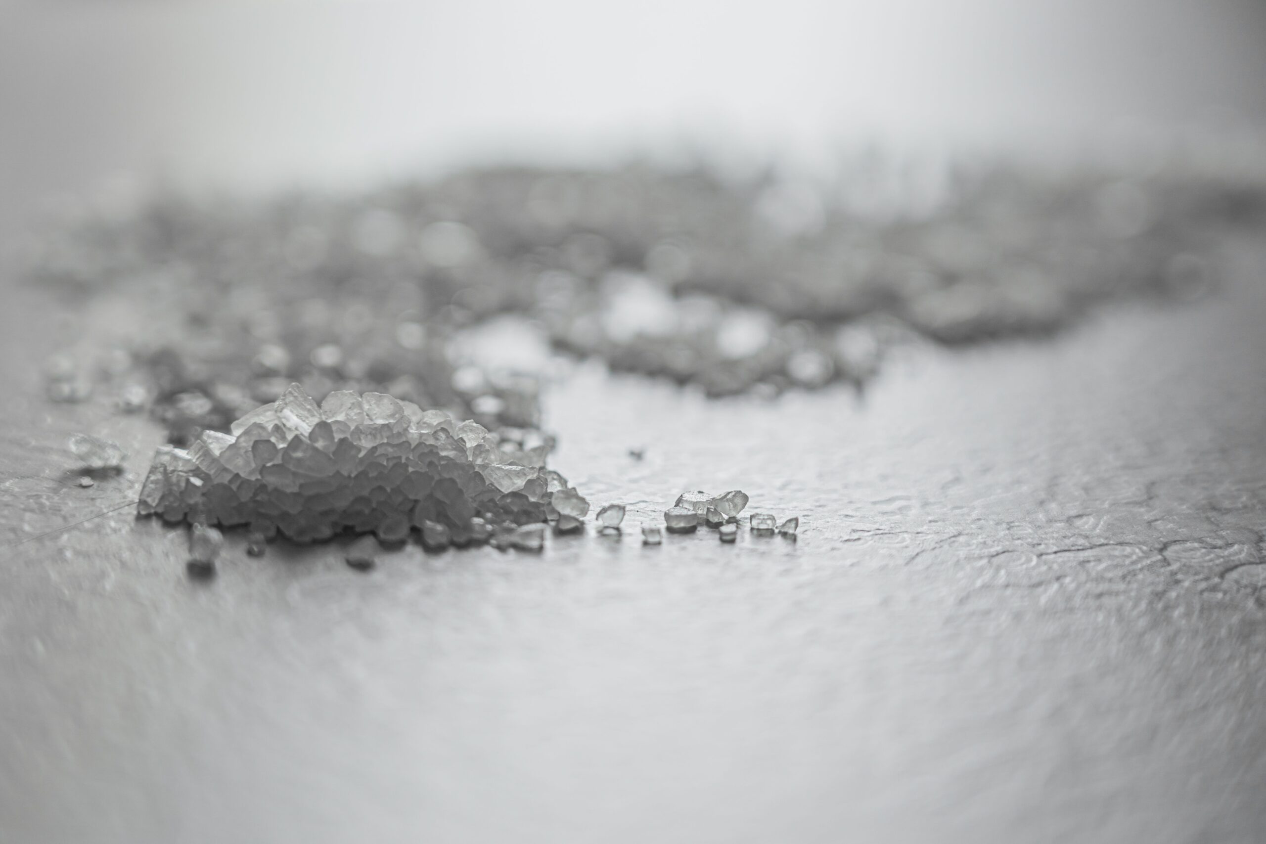 salt on white floor