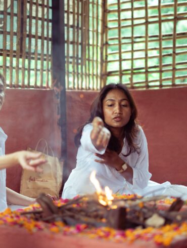 women performing some yoga rights