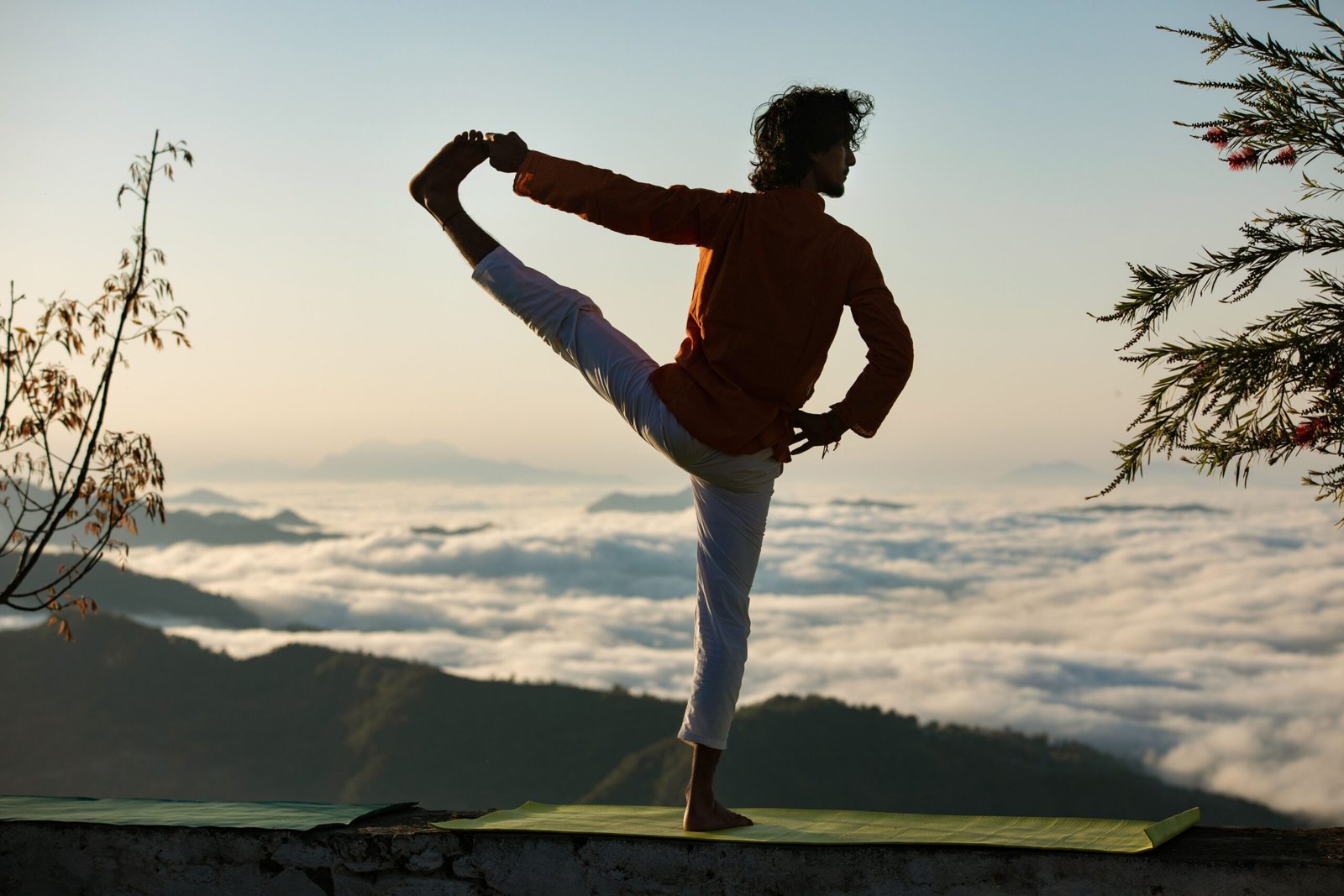man doing a yoga pose in nature for Ayurvedic Fitness Matrix