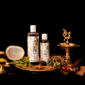 medicines in bottle and indian worshipping utensils