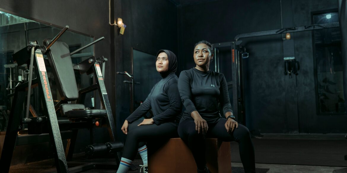 two well built women in the gym