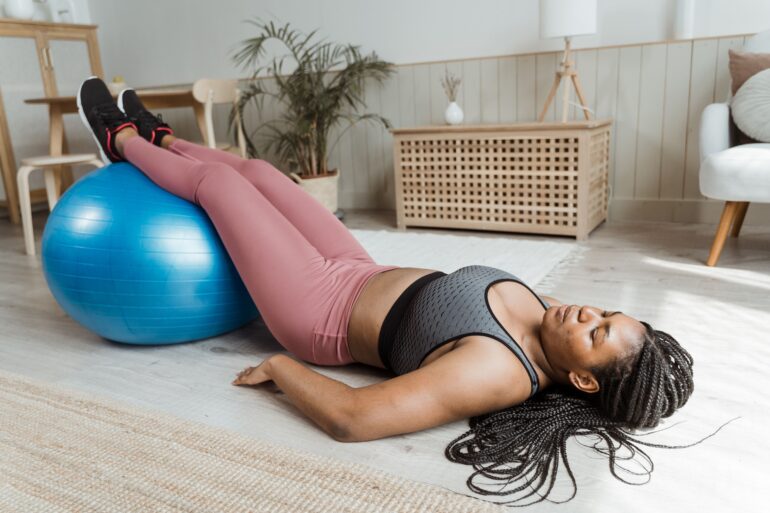 a girl working out