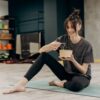 a woman eating a healthy diet after workout